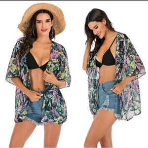 Beach kimono sheer cover up